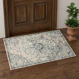2' X 3' Charcoal and Gray Medallion Power Loom Area Rug