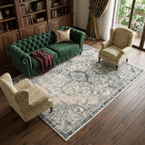 8' X 10' Charcoal and Gray Medallion Power Loom Area Rug