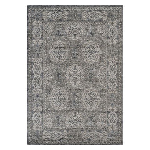 8' X 10' Charcoal And Gray Medallion Area Rug
