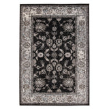 2' X 3' Ivory Black And Gray Oriental Area Rug