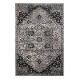8' X 10' Black And Gray Medallion Area Rug