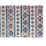 8' X 10' Ivory Blue And Orange Geometric Area Rug