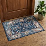 2' X 3' Ivory And Orange Oriental Area Rug