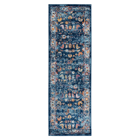 6' Ivory And Orange Oriental Runner Rug