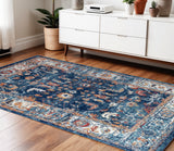 4' X 6' Ivory And Orange Oriental Area Rug