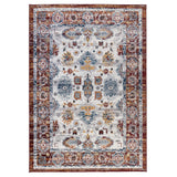 10' Ivory Brown and Orange Floral Power Loom Runner Rug