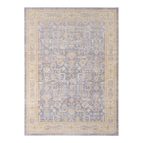 8' X 10' Gray Yellow And Lavender Floral Area Rug