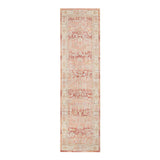 8' Salmon And Tan Floral Runner Rug