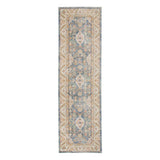 8' Coral And Blue Floral Runner Rug