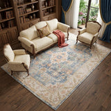 8' X 10' Coral And Blue Floral Area Rug