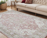 5' X 8' Sage And Gray Medallion Area Rug