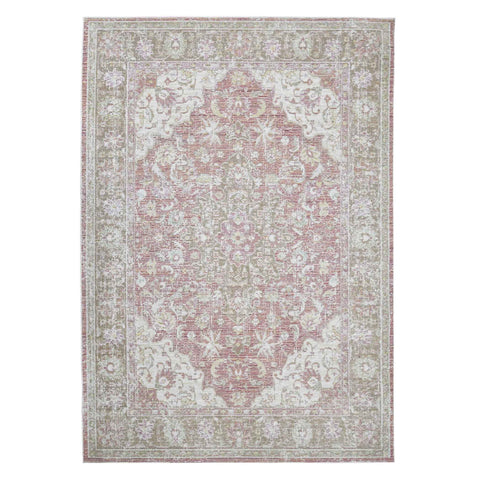 8' X 10' Pink And Gray Medallion Area Rug