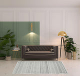 5' X 7' Charcoal Geometric Flatweave Handmade Distressed Area Rug