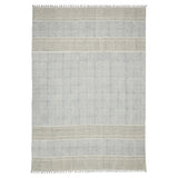 3' X 5' Blue And Gray Striped Flatweave Handmade Distressed Area Rug With Fringe