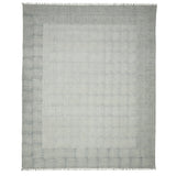 5' X 8' Gray And Blue Geometric Flatweave Handmade Distressed Area Rug With Fringe