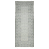 8' Gray And Blue Geometric Flatweave Handmade Distressed Runner Rug With Fringe