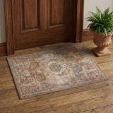 2' X 3' Beige Gray and Taupe Medallion Power Loom Area Rug
