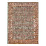 6' X 8' Teal And Orange Medallion Area Rug