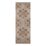 7' Beige Rust And Teal Medallion Runner Rug