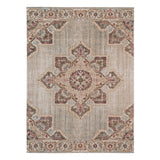 6' X 8' Beige And Rust Medallion Area Rug