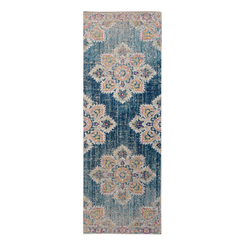 7' Yellow Medallion Runner Rug