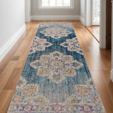 7' Yellow Medallion Runner Rug