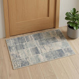 2' X 3' Gray Light Blue And Ivory Geometric Area Rug