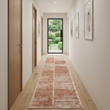 10' Sand And Ivory Geometric Runner Rug