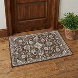 2' X 3' Ivory Blue And Brown Floral Area Rug