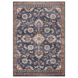 5' X 8' Ivory Orange And Dark Gray Floral Area Rug