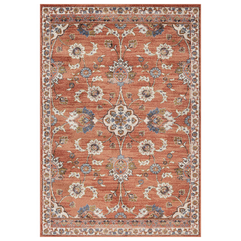 2' X 3' Ivory Blue And Orange Floral Area Rug