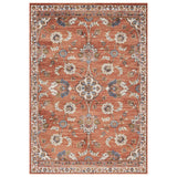 5' X 8' Ivory Blue and Orange Floral Power Loom Area Rug