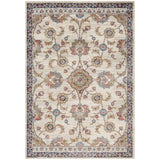 10' Ivory Navy and Orange Floral Power Loom Runner Rug