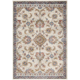 6' X 9' Ivory Tan And Blue Floral Area Rug