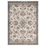 10' Ivory And Charcoal Floral Runner Rug