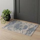 2' X 3' Ivory Blue And Gray Abstract Area Rug