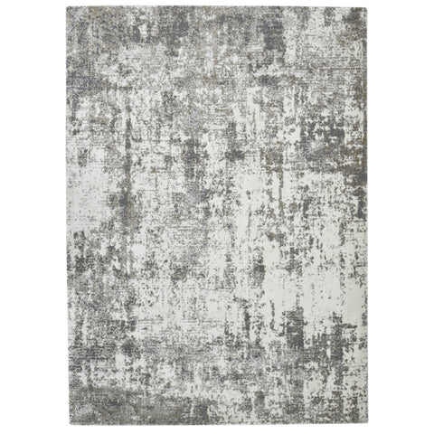 5' X 8' Ivory And Gray Abstract Area Rug