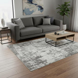 5' X 8' Ivory And Gray Abstract Area Rug