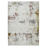 2' X 3' Ivory Red And Gold Abstract Area Rug