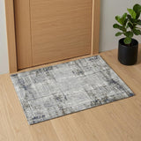 2' X 3' Ivory Blue And Gray Abstract Area Rug