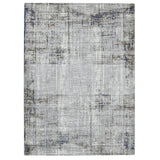 5' X 8' Ivory Blue And Gray Abstract Area Rug