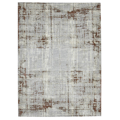 2' X 3' Ivory Red And Gray Abstract Area Rug