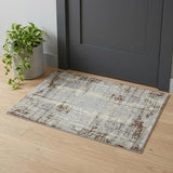 2' X 3' Ivory Red And Gray Abstract Area Rug