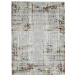 5' X 8' Ivory Red And Gray Abstract Area Rug