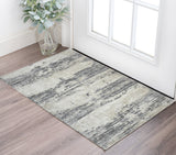 2' X 3' Ivory Beige And Gray Abstract Area Rug