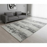 5' X 8' Ivory Beige And Gray Abstract Area Rug