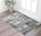 2' X 3' Ivory And Gray Abstract Area Rug