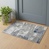 2' X 3' Ivory And Gray Abstract Area Rug