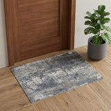 2' X 3' Gray and Ivory Abstract Power Loom Area Rug