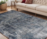 5' X 8' Ivory And Gray Abstract Area Rug